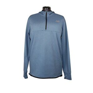 New Balance men's Tenacity 1/2 zip knit hooded performance pullover sweatshirt L